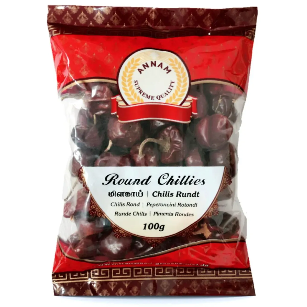 ANNAM DRIED ROUND RED CHILLI 100G