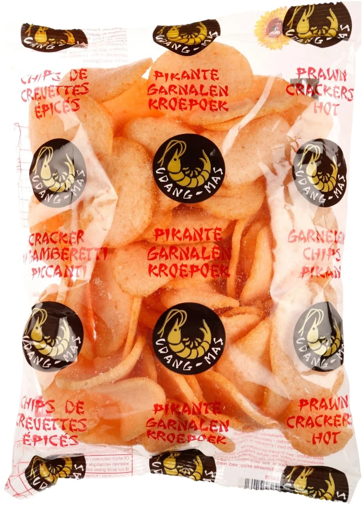 PIKANTE GARNELEN KROEPOEK - BÁNH PHỒNG TÔM CAY 80G UDANG MAS